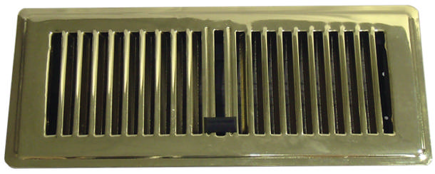 300.100 Floor Register Brass Parallel W/ Damper