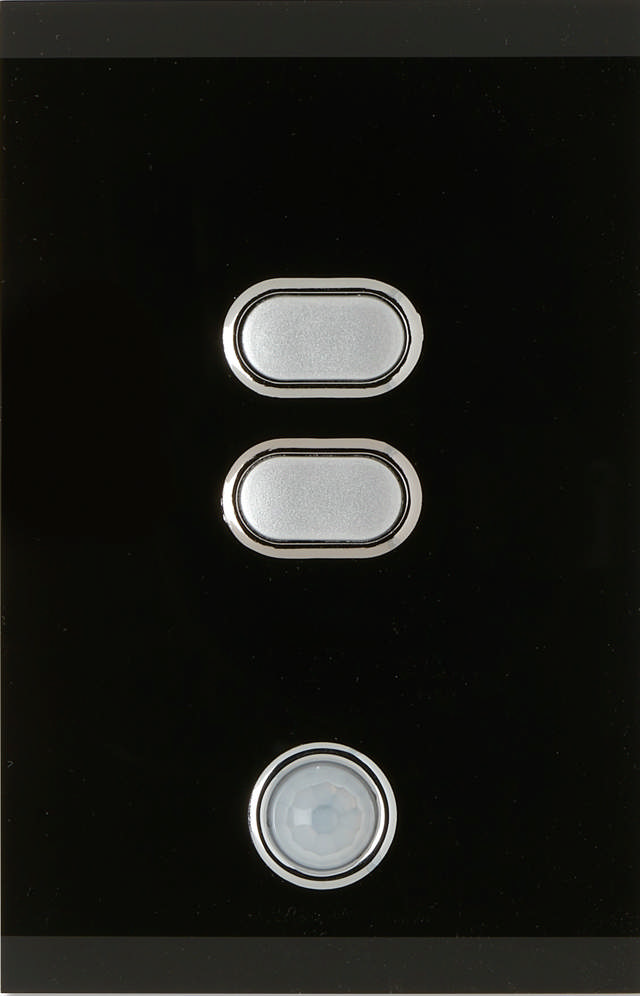 iLight Wireless Light Switch 2 Button Black
