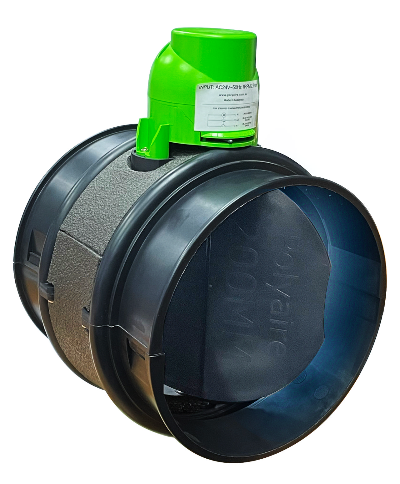 Motorised Damper Plastic 300mm 24V Plugin