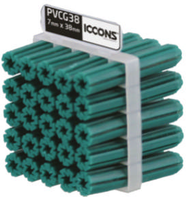 Green PVC Masonry Plug 38mm 
